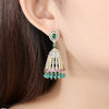 Geometric Hollow 3D Copper Earrings With Zircon Inlay Electroplated Retro Tassel Drop Design For Women