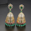 Geometric Hollow 3D Copper Earrings With Zircon Inlay Electroplated Retro Tassel Drop Design For Women