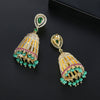 Geometric Hollow 3D Copper Earrings With Zircon Inlay Electroplated Retro Tassel Drop Design For Women