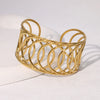 Geometric Hollow Line Cross Design Stainless Steel Electroplated Bracelet For Women