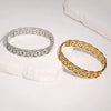 Geometric Hollow Stainless Steel Bracelet With Plated Finish Retro Elegant Style Colorfast And Hypoallergenic Design