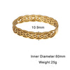 Geometric Hollow Stainless Steel Bracelet With Plated Finish Retro Elegant Style Colorfast And Hypoallergenic Design