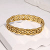 Geometric Hollow Stainless Steel Bracelet With Plated Finish Retro Elegant Style Colorfast And Hypoallergenic Design