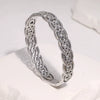 Geometric Hollow Stainless Steel Bracelet With Plated Finish Retro Elegant Style Colorfast And Hypoallergenic Design