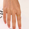 Geometric Hollow Titanium Steel And Stainless Steel Ring With Real Gold Electroplating For Women