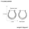 Geometric Imitation Pearl Open Ear Ring 316L Stainless Steel Rubber Beads 18K Gold Plated Earrings For Women