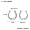 Geometric Imitation Pearl Open Earring And Ring Set Titanium Steel Plated 18K Gold Electroplated For Women