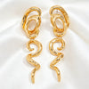 Geometric Irregular Alloy Hoop Earrings With Retro Spliced Design Old Money Style Fashion Jewelry For Women And Men