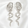 Geometric Irregular Alloy Hoop Earrings With Retro Spliced Design Old Money Style Fashion Jewelry For Women And Men