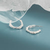 Geometric Irregular C Shaped Sterling Silver Earrings With Concave Convex Textured Electroplated Finish