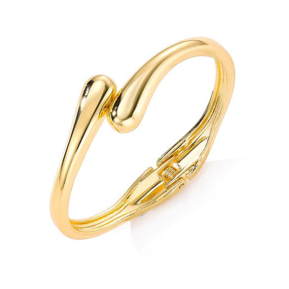 Geometric Irregular Exaggerated Metal Bracelet For Women With Electroplating And Liquid Metal Glow Surface And Water Drops Design