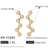 Geometric Irregular Zircon Stainless Steel Earrings For Women With Gold Tone Plated Finish