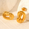 Geometric Line Twist Stainless Steel Women's Earrings With Electroplating Design