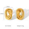 Geometric Line Twist Stainless Steel Women's Earrings With Electroplating Design