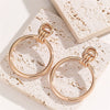 Geometric Metal Round Statement Earrings With Electroplated Finish Modern Fashion Jewelry Accessory