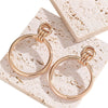 Geometric Metal Round Statement Earrings With Electroplated Finish Modern Fashion Jewelry Accessory