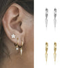 Geometric Microinlaid Zircon Ear Studs