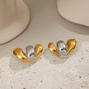 Geometric Minimalist Trendy Gold Colorblocking Stud Earrings In Stainless Steel With Electroplating