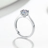 Geometric Moissanite Ring In 925 Sterling Silver With Four Claw Setting Electroplated Adjustable Open Band For Women