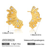 Geometric Multilayer Zirconia Stud Earrings For Women Stainless Steel Titanium Steel With Vacuum Gold Plated Finish