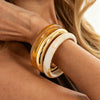 Geometric Ombre Resin Bracelet Set For Women Glossy Circular Stackable Jewelry With Polished Finish