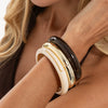 Geometric Ombre Resin Bracelet Set For Women Glossy Circular Stackable Jewelry With Polished Finish