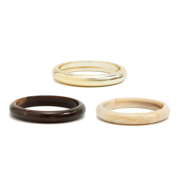 Geometric Ombre Resin Bracelet Set For Women Glossy Circular Stackable Jewelry With Polished Finish
