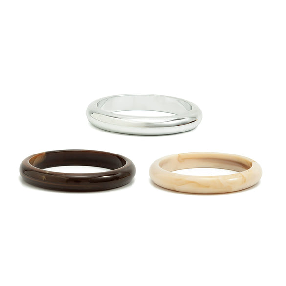 Geometric Ombre Resin Bracelet Set For Women Glossy Circular Stackable Jewelry With Polished Finish
