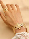 Geometric Opening Leopard Print Alloy Bracelet Ring Twopiece Set Exaggerated Adjustable For Women Electroplated