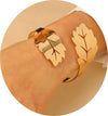 Geometric Opening Leopard Print Alloy Bracelet Ring Twopiece Set Exaggerated Adjustable For Women Electroplated