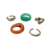 Geometric Openstyle Alloy Ring Set With Polished Electroplated Finish And Minimalist Line Design For Unisex Fashion