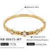 Geometric Oval Goldplated Stainless Steel Bracelet For Women With Sophisticated Zircon Accents