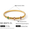Geometric Oval Goldplated Stainless Steel Bracelet For Women With Sophisticated Zircon Accents