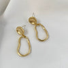 Geometric Oval Long Irregular Minimalist Alloy Earrings For Women With Electroplating Treatment