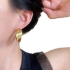 Geometric Oversized Twisted Hoop Earrings For Women Retro Metallic Alloy Statement Jewelry With Electroplated Finish And Titanium Alloy Posts