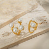 Geometric Pearl Ring For Girls Stainless Steel Electroplated Elegant Niche High End Non Fading Waterproof And Environmentally Friendly