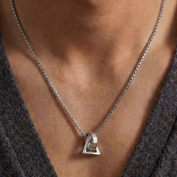 Geometric Pendant Necklace For Men And Women Zinc Alloy Sweater Chain Street Hiphop Style Fashion Accessory