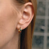 Geometric Plated Stainless Steel Hoop Earrings For Women Sophisticated Pierced Ear Jewelry