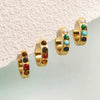 Geometric Plated Stainless Steel Hoop Earrings For Women Sophisticated Pierced Ear Jewelry