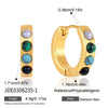 Geometric Plated Stainless Steel Hoop Earrings For Women Sophisticated Pierced Ear Jewelry
