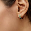 Geometric Plated Stainless Steel Hoop Earrings For Women Sophisticated Pierced Ear Jewelry
