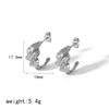 Geometric Pleated Stainless Steel Electroplated Women's Earrings