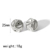 Geometric Pleated Stainless Steel Electroplated Women's Earrings