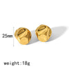 Geometric Pleated Stainless Steel Electroplated Women's Earrings