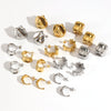 Geometric Pleated Stainless Steel Electroplated Women's Earrings