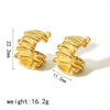 Geometric Pleated Stainless Steel Electroplated Women's Earrings