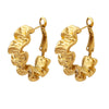 Geometric Pleated Texture 316L Stainless Steel Gold Plated Earrings For Women