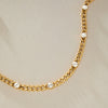 Geometric Pvd Vacuum Gold Plated Stainless Steel Necklace With Zircon Chain And Lobster Clasp For Women