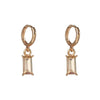 Geometric Rectangular Alloy Earrings With Diamondencrusted Artificial Gemstones For Women