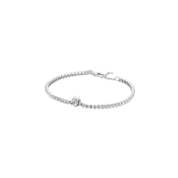 Geometric Red Heart Tennis Racket Motif Sterling Silver Bracelet With Fine Craftsmanship For Unisex Wear